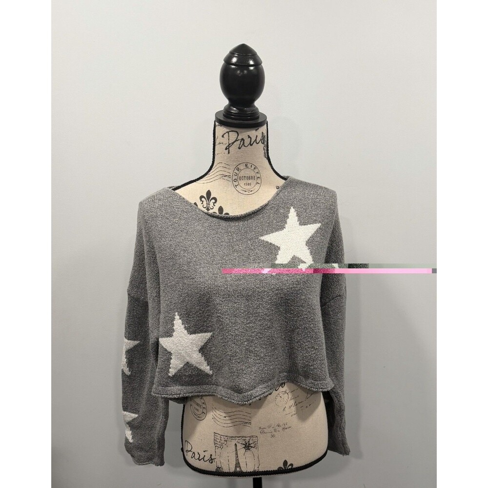 SHEIN Star Print Cropped Sweater, Size Small